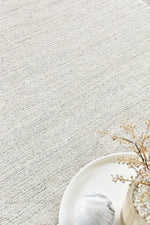 Nirvana Silver Grey Heathered Linear Microfibre Plush Rug