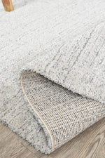 Nirvana Silver Grey Heathered Linear Microfibre Plush Rug