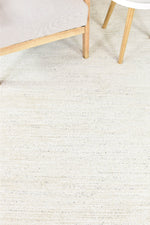 Nirvana Cream Heathered Linear Microfibre Plush Rug