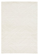 Nirvana Cream Multi-Directional Geometric Linear Plush Rug