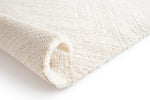 Nirvana Cream Multi-Directional Geometric Linear Plush Rug
