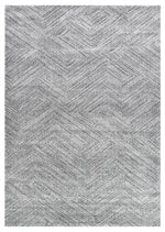 Nirvana Charcoal Multi-Directional Geometric Linear Plush Rug