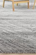 Nirvana Charcoal Multi-Directional Geometric Linear Plush Rug