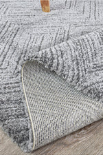 Nirvana Charcoal Multi-Directional Geometric Linear Plush Rug