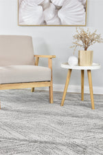 Nirvana Charcoal Multi-Directional Geometric Linear Plush Rug
