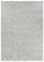 Nirvana Grey Multi-Directional Geometric Linear Plush Rug