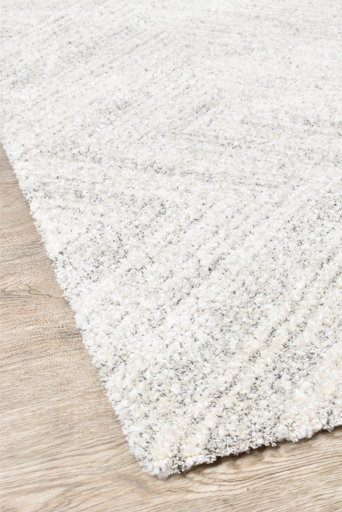 Nirvana Grey Multi-Directional Geometric Linear Plush Rug