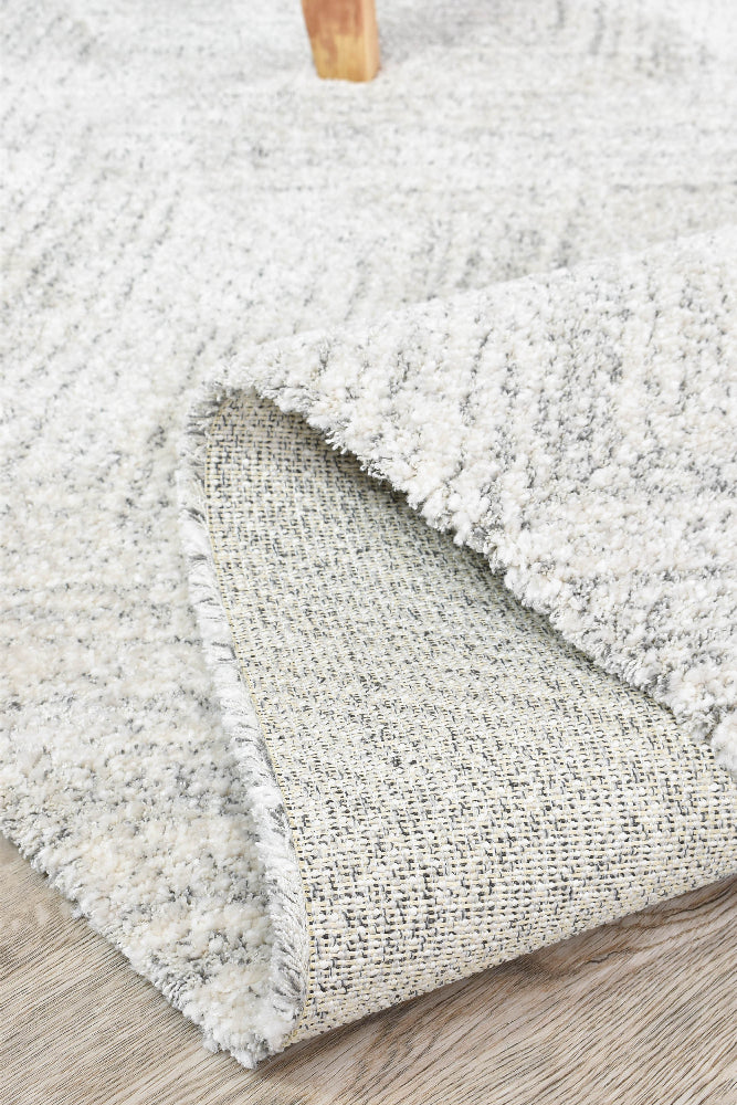 Nirvana Grey Multi-Directional Geometric Linear Plush Rug