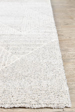 Nirvana Soft Grey Geometric Linear Plush Rug