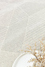 Nirvana Soft Grey Geometric Linear Plush Rug