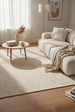 Nirvana Natural Cream Organic Ripple Plush Rug