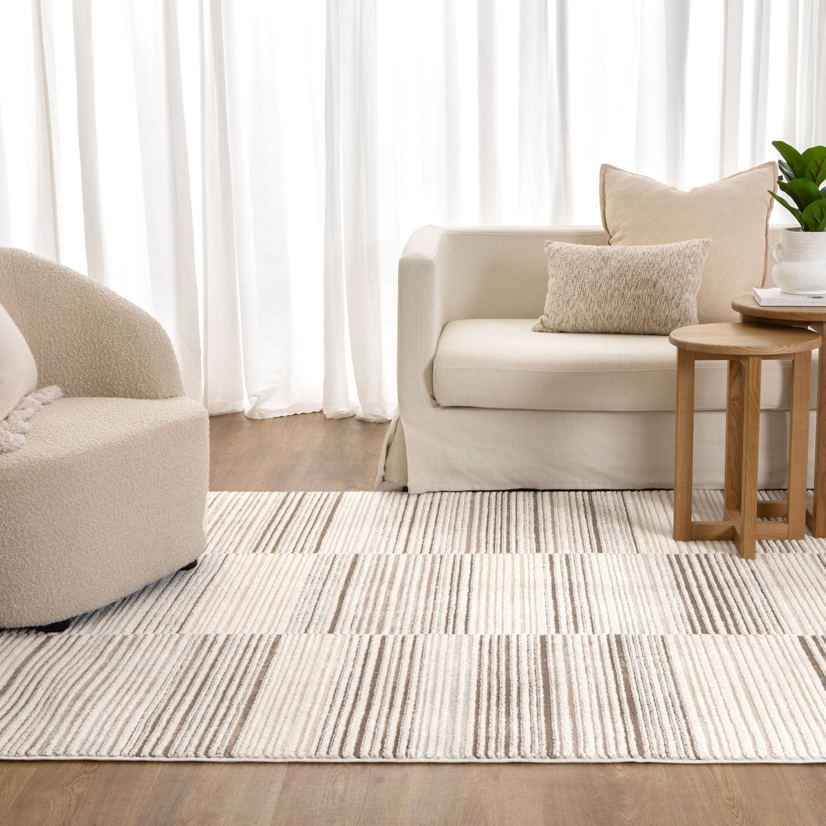 Nova Lines Beige Brown Rug