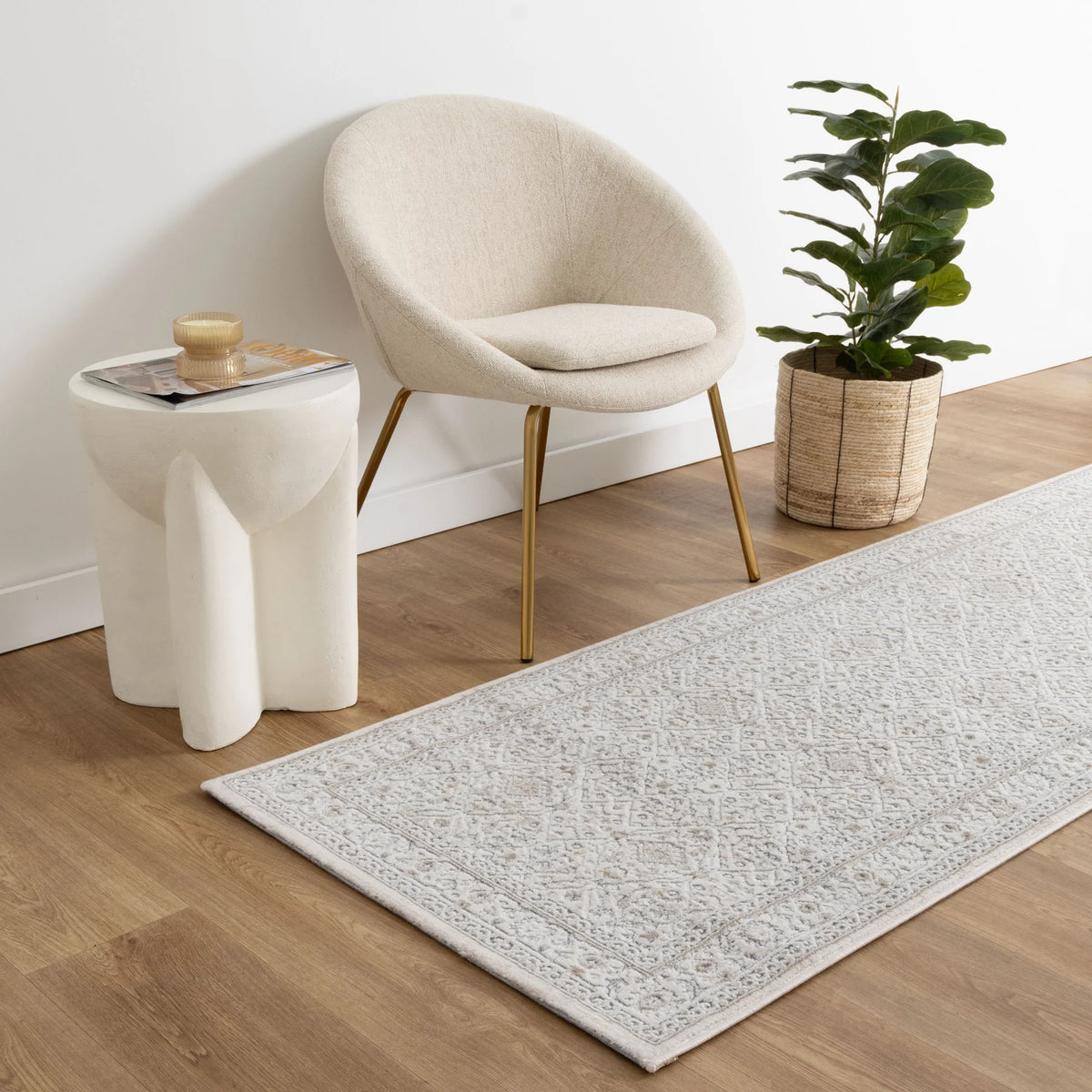 Symphony Medallion Cream and Beige Rug