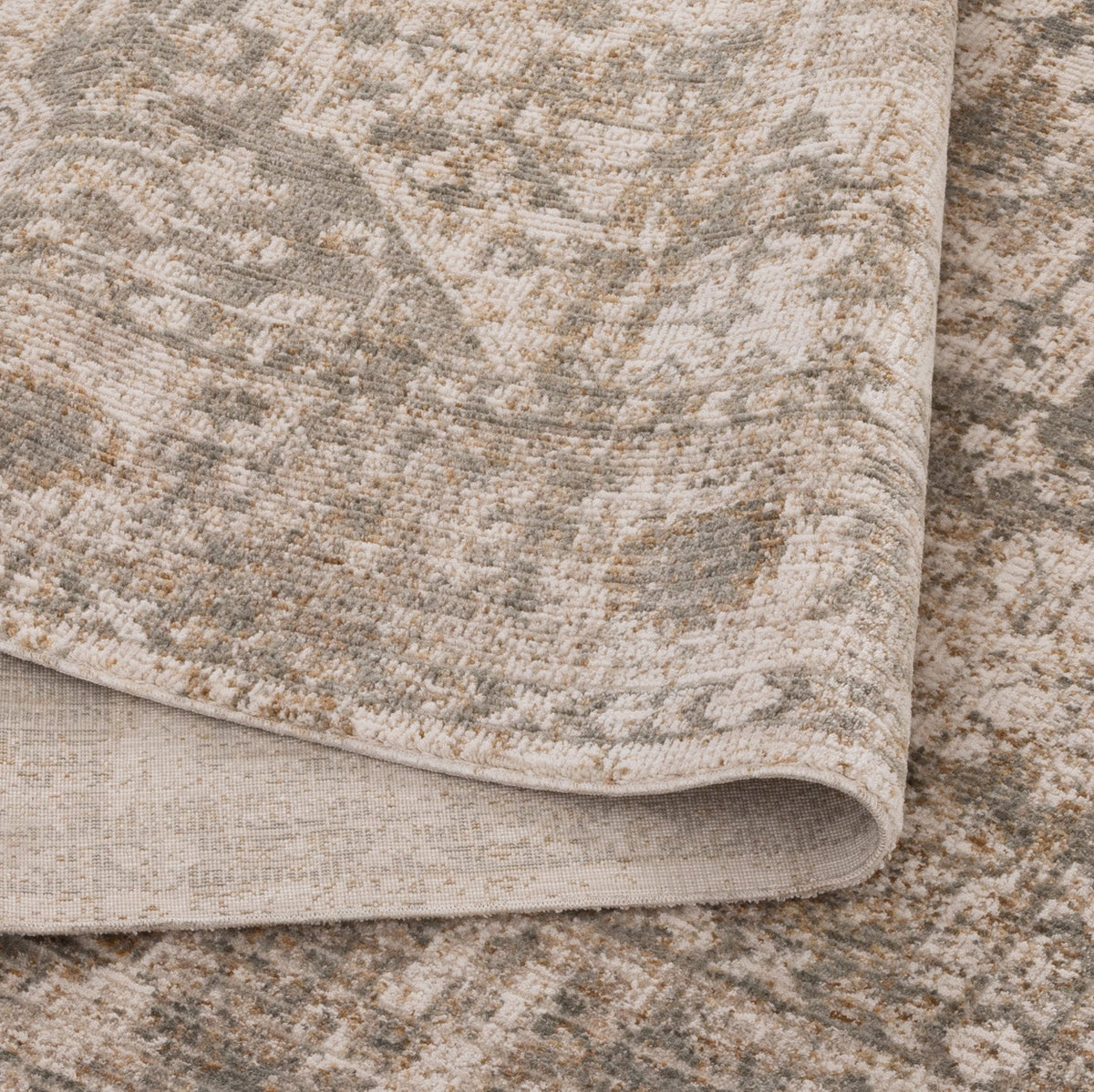 Muse Distressed Medallion Cream & Olive Transitional Rug