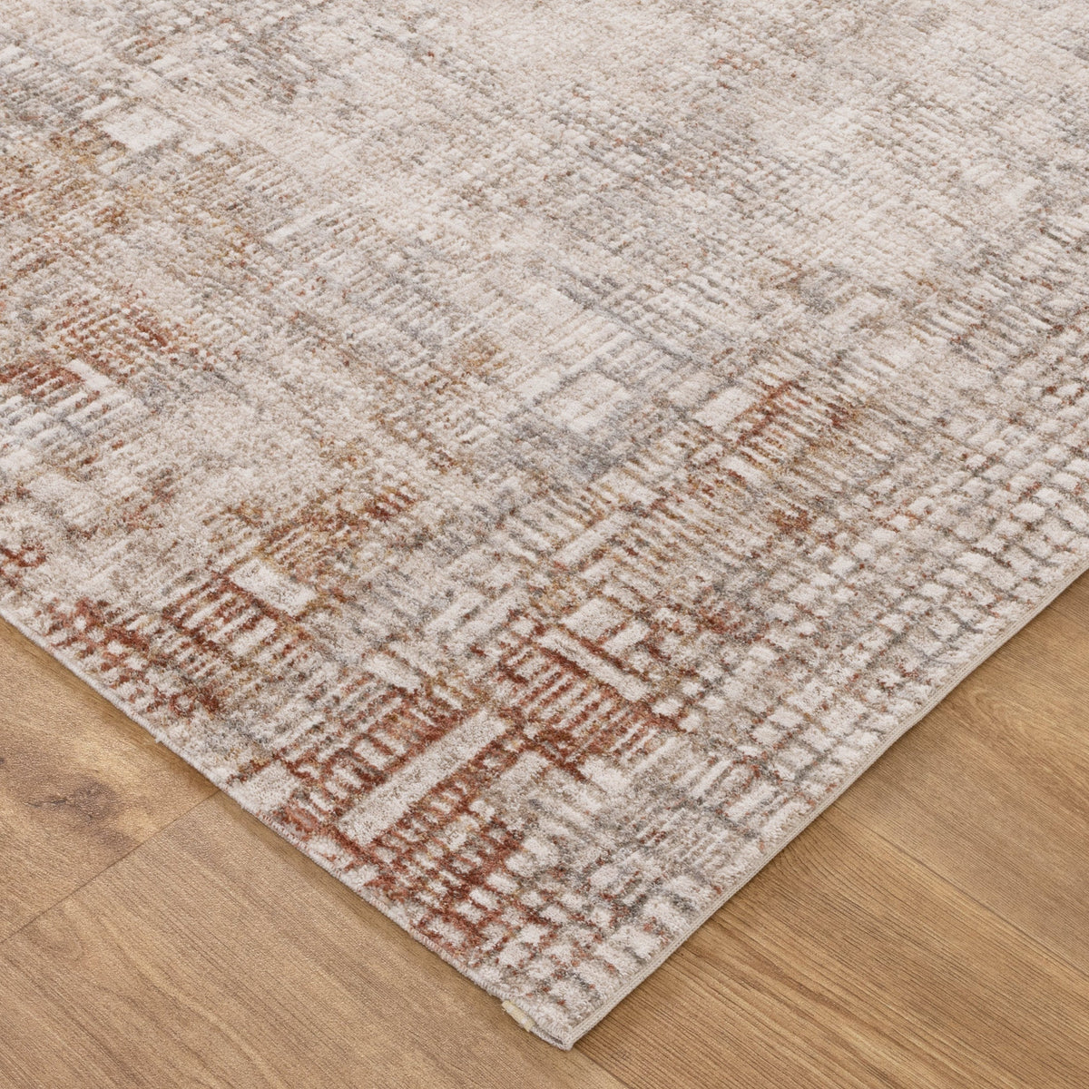 Muse Abstract Lines Multi Rust Transitional Rug