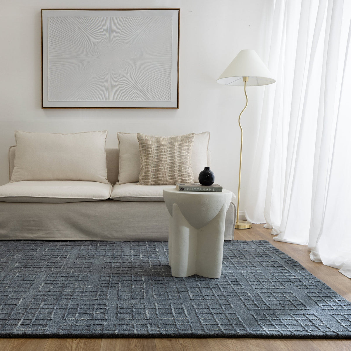 Arden Steel Blue Knitted Wool Rug, [cheapest rugs online], [au rugs], [rugs australia]
