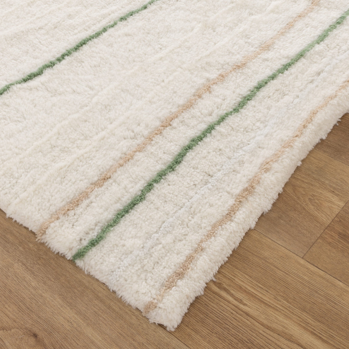 Sierra Olive Stripe Washable Wool Rug