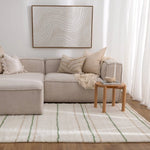 Sierra Olive Stripe Washable Wool Rug
