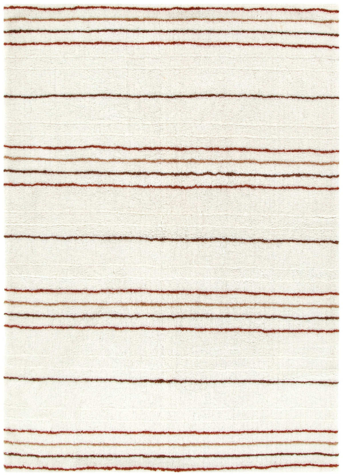 Sierra Terracotta Stripe Washable Wool Rug