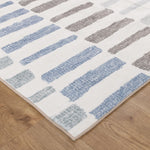 Sunday Modern Stripes Blue Machine Washable Rug