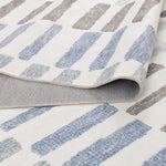Sunday Modern Stripes Blue Machine Washable Rug