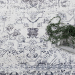 Sunday Distressed Medallion Blue Machine Washable Rug