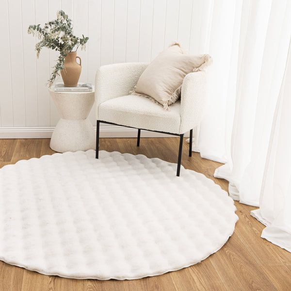 Cloud Drift Washable Round White Rug, [cheapest rugs online], [au rugs], [rugs australia]