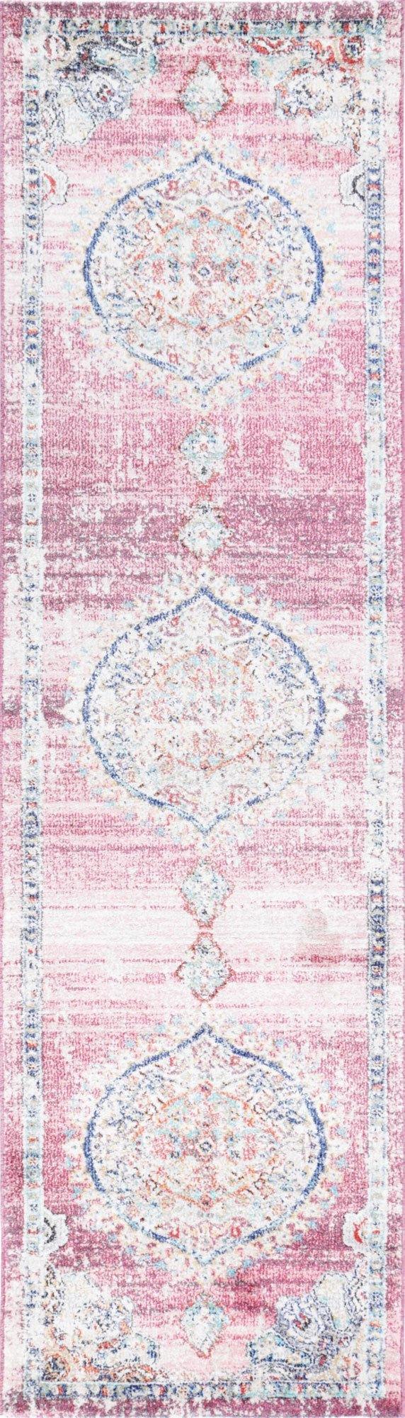 Clara Hollow Medalion Transitional Blush Rug - The Rugs