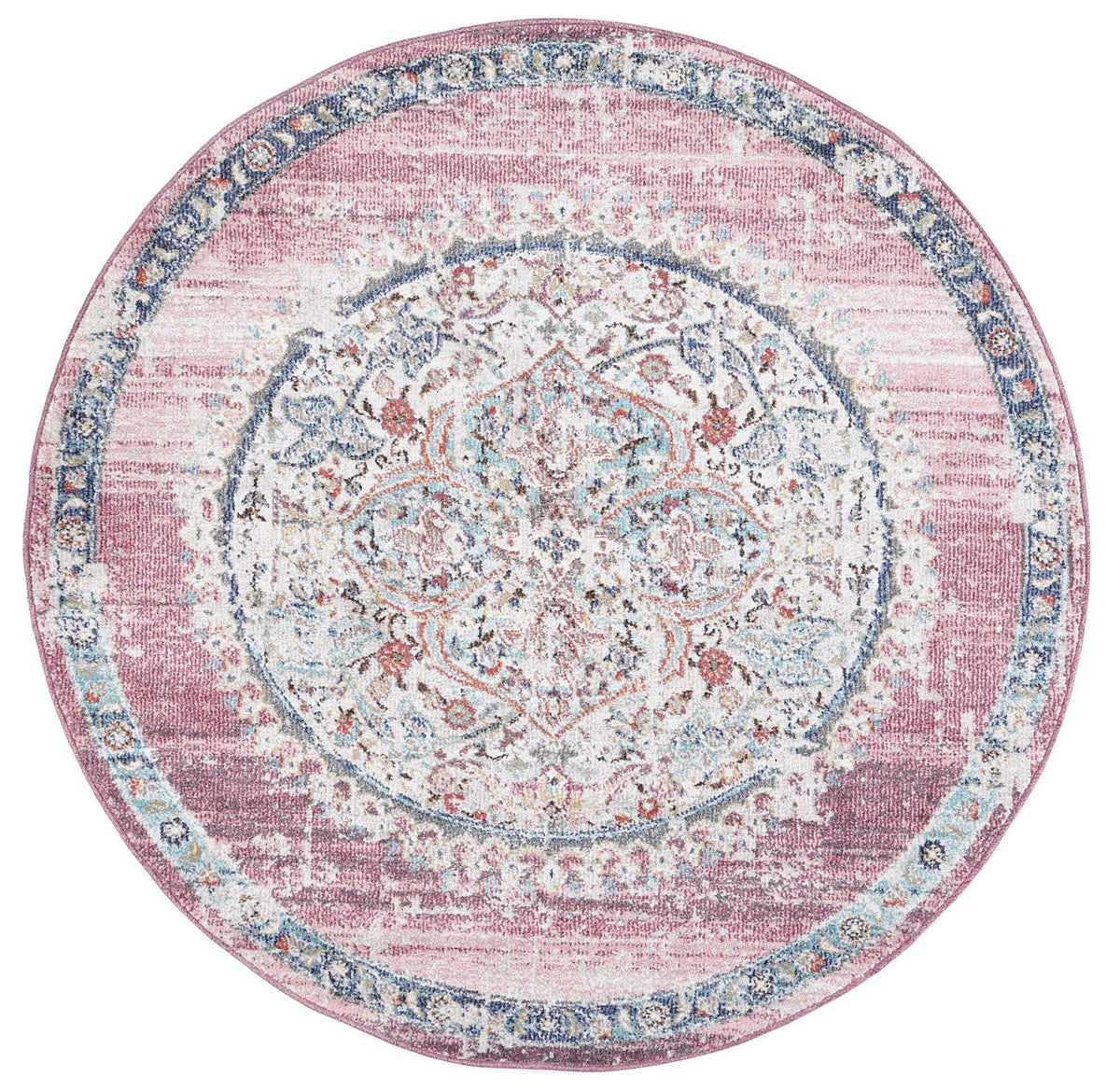 Clara Hollow Medalion Transitional Blush Rug - The Rugs