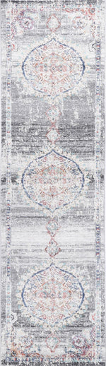 Clara Hollow Medalion Transitional Grey Rug - The Rugs