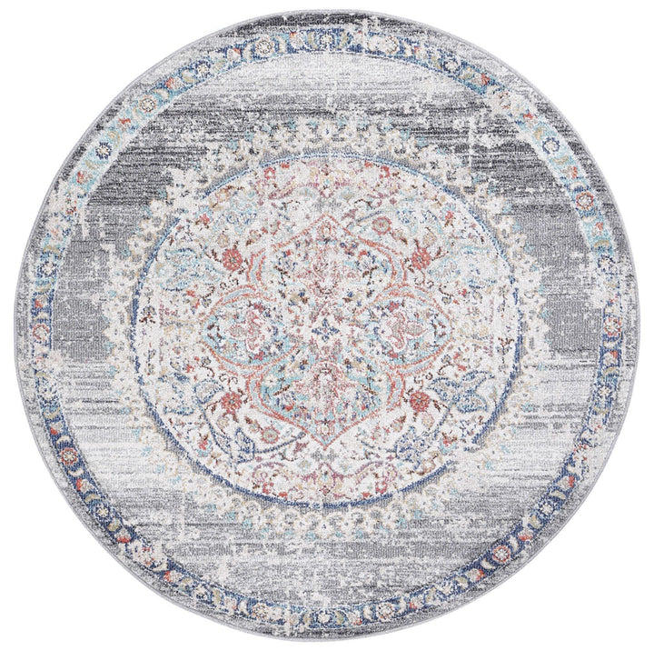 Clara Hollow Medalion Transitional Grey Rug - The Rugs