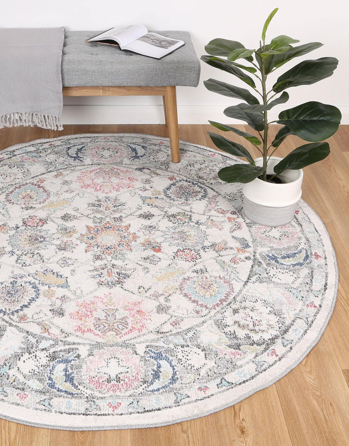Clara Crystal Transitional Cream Rug - The Rugs