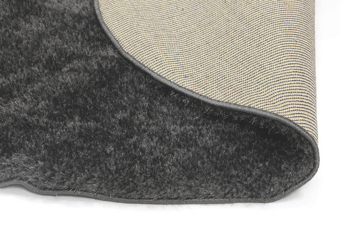 Oasis Soft Shag Round Rug Anthracite - The Rugs