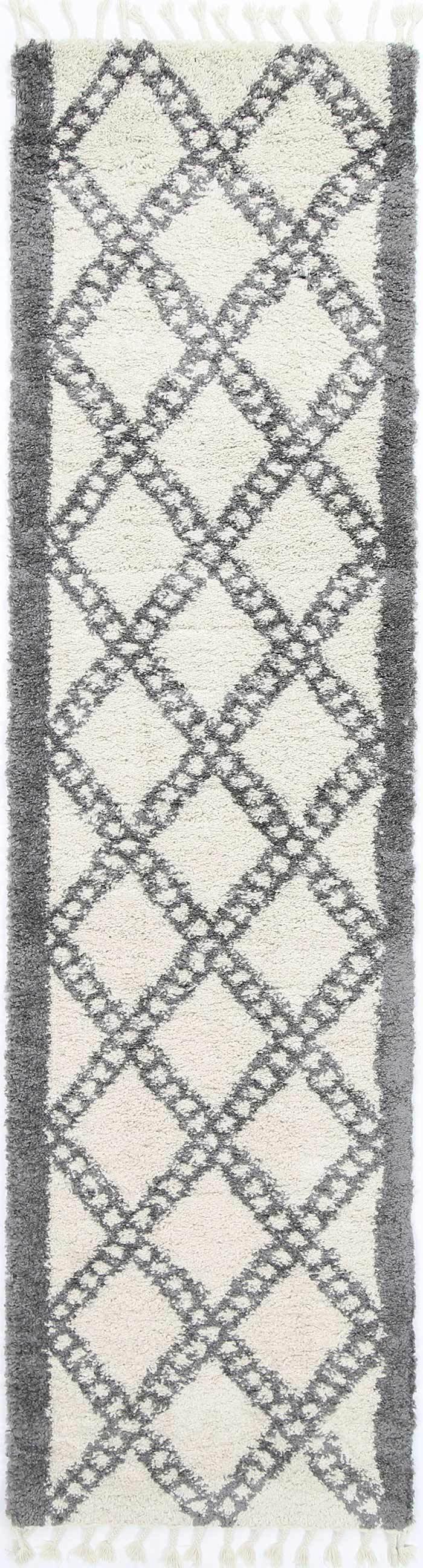 Marrakesh Leta Diamond Cream Grey Moroccan Rug - The Rugs