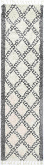 Marrakesh Leta Diamond Cream Grey Moroccan Rug - The Rugs