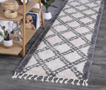 Marrakesh Leta Diamond Cream Grey Moroccan Rug - The Rugs
