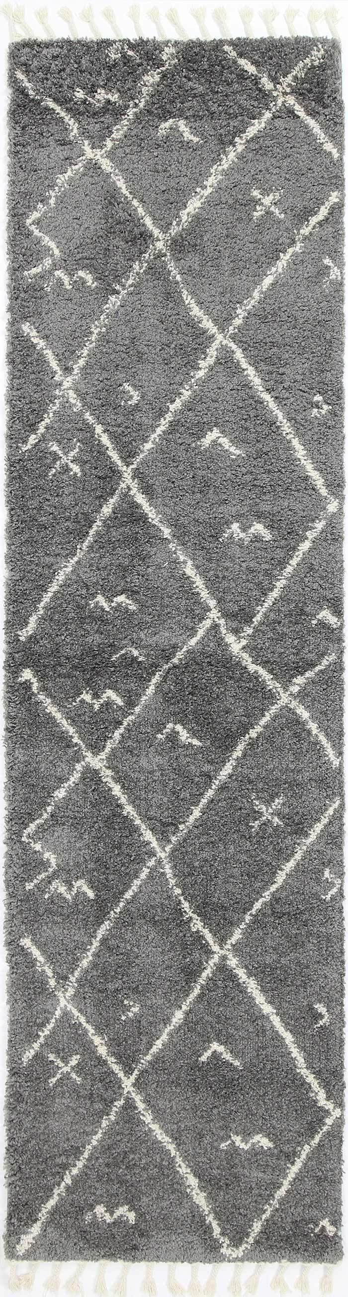 Marrakesh Mizzie Tribal Grey Cream Moroccan Rug - The Rugs
