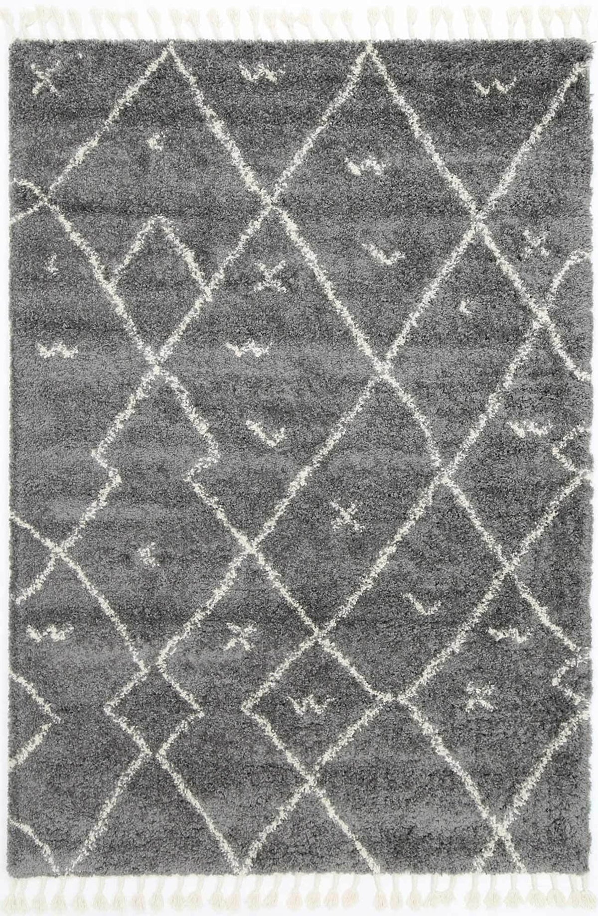 Marrakesh Mizzie Tribal Grey Cream Moroccan Rug - The Rugs