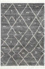 Marrakesh Mizzie Tribal Grey Cream Moroccan Rug - The Rugs
