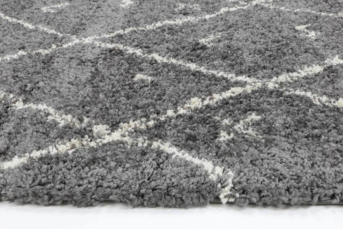 Marrakesh Mizzie Tribal Grey Cream Moroccan Rug - The Rugs
