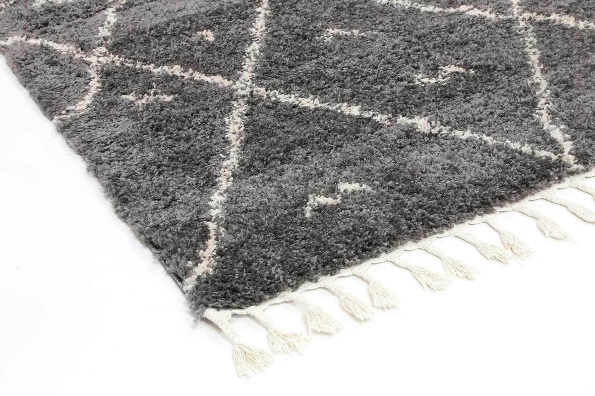 Marrakesh Mizzie Tribal Grey Cream Moroccan Rug - The Rugs