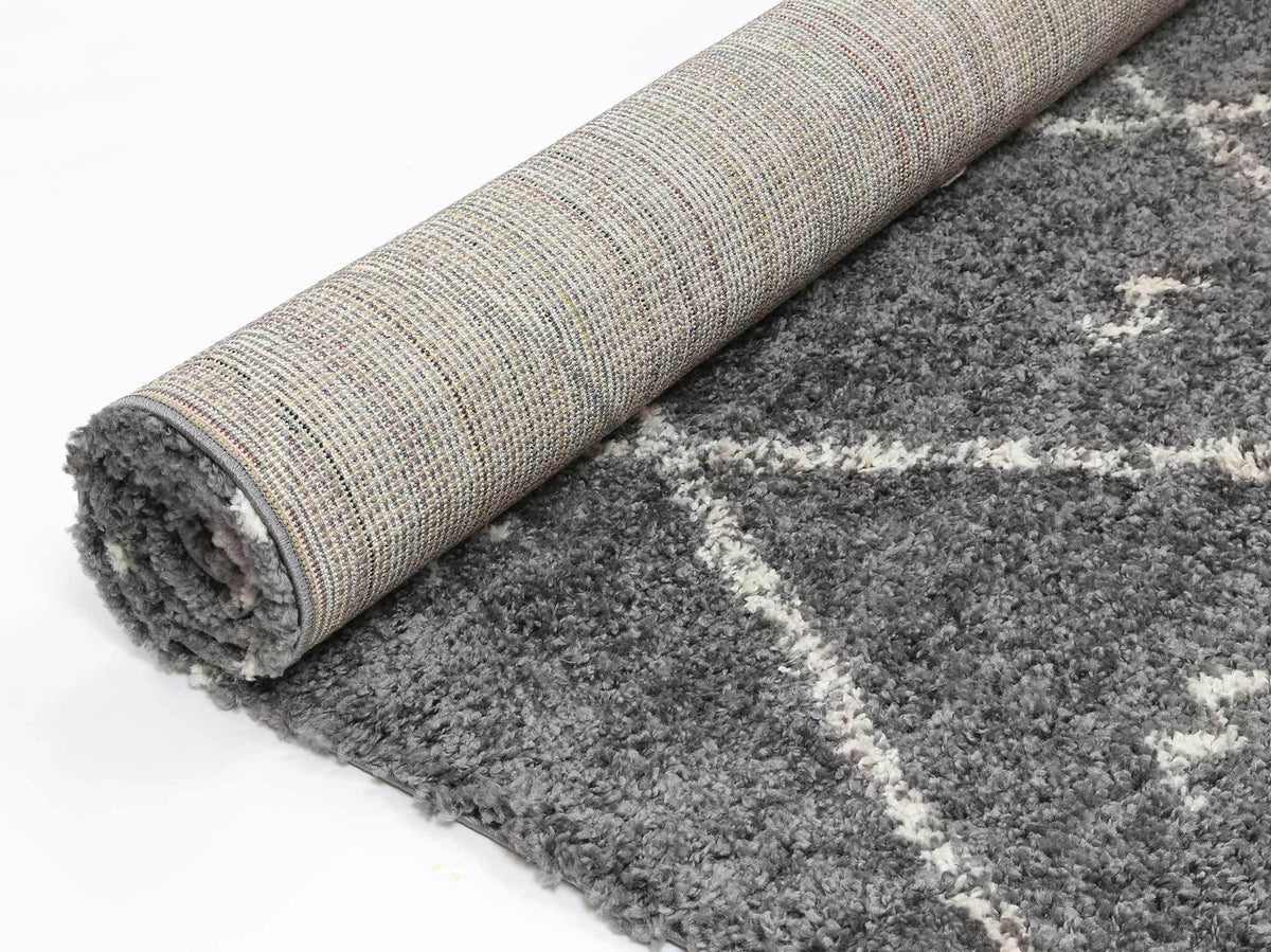 Marrakesh Mizzie Tribal Grey Cream Moroccan Rug - The Rugs
