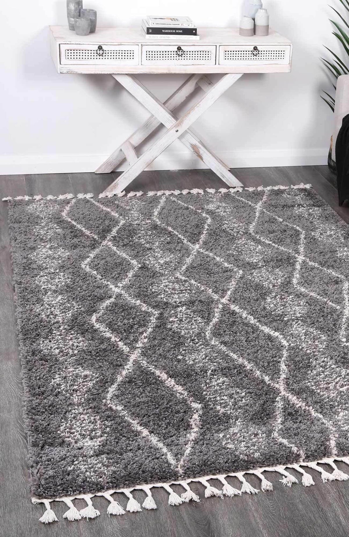 Marrakesh Zara Tribal Grey Cream Moroccan Rug - The Rugs