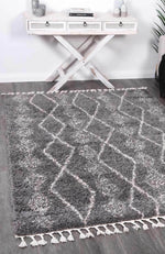 Marrakesh Zara Tribal Grey Cream Moroccan Rug - The Rugs