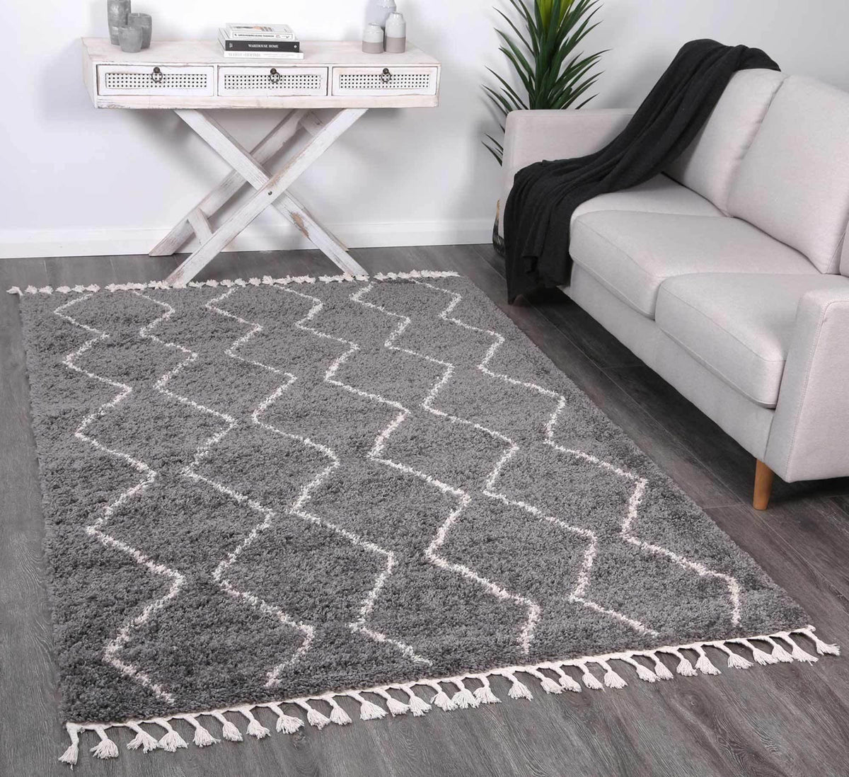 Marrakesh Levi Tribal Grey Moroccan Rug - The Rugs