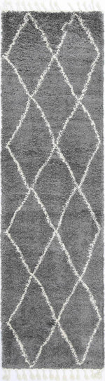 Marrakesh Clara Diamond Tribal Grey Moroccan Rug - The Rugs