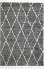 Marrakesh Clara Diamond Tribal Grey Moroccan Rug - The Rugs