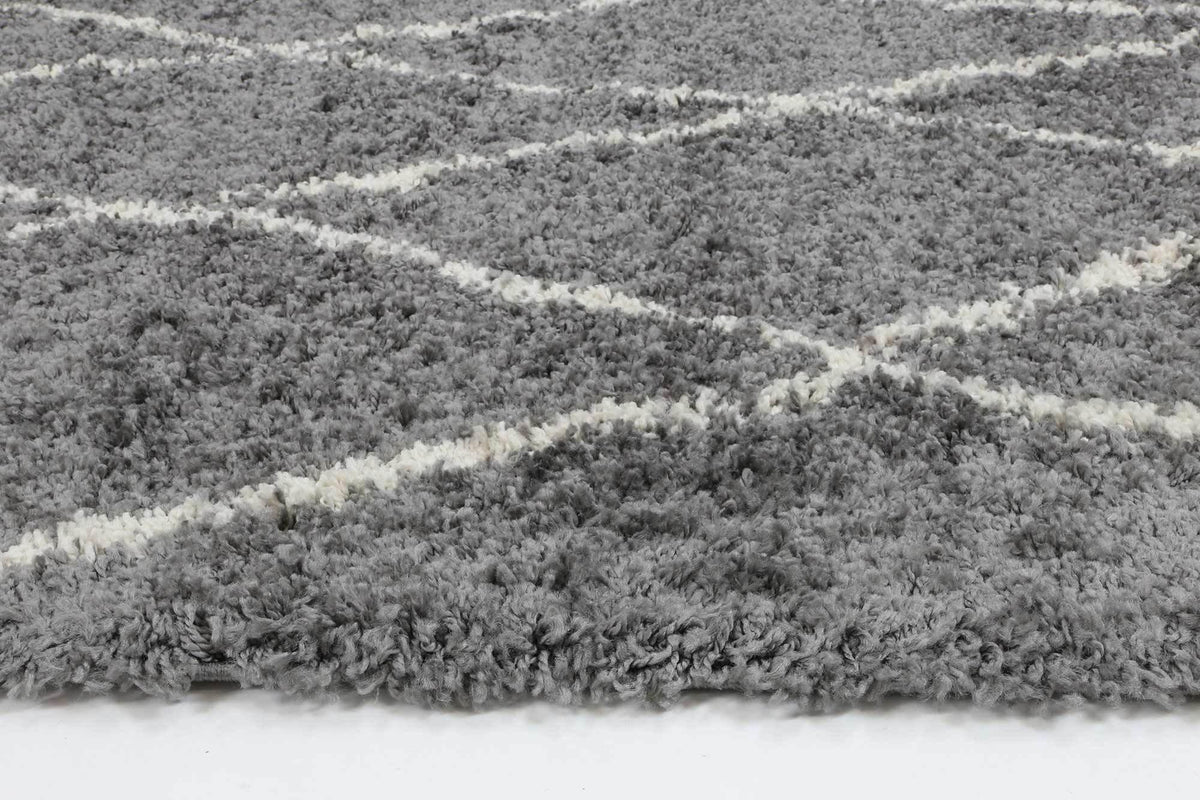 Marrakesh Clara Diamond Tribal Grey Moroccan Rug - The Rugs