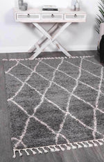 Marrakesh Clara Diamond Tribal Grey Moroccan Rug - The Rugs