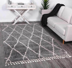 Marrakesh Clara Diamond Tribal Grey Moroccan Rug - The Rugs